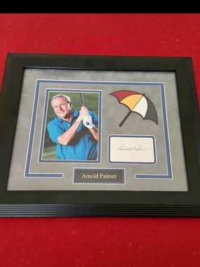 Arnold Palmer Signed Autograph Framed Display Golf Legend
